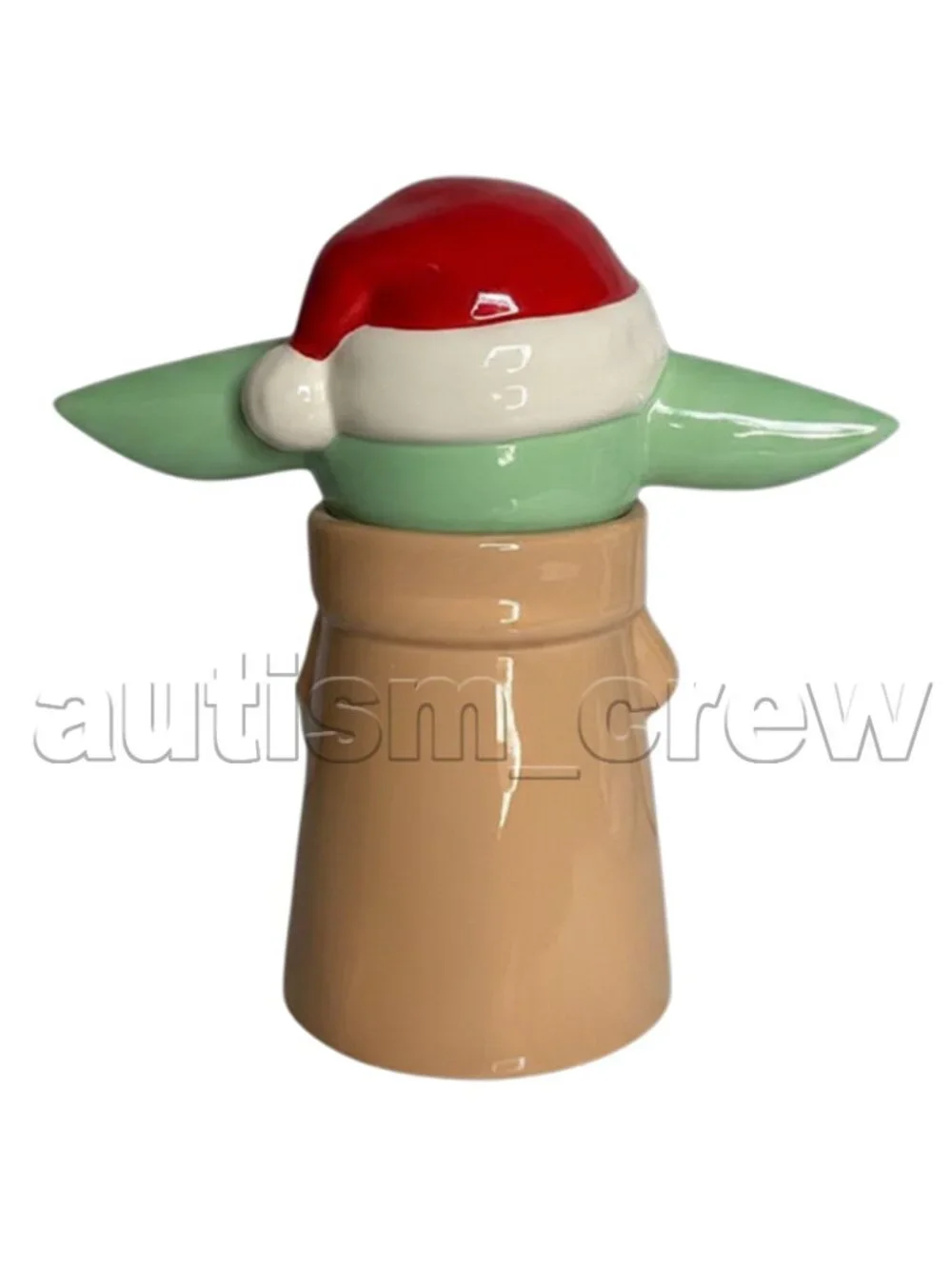 ♻ Disney Star Wars Grogu Baby Yoda Christmas Hat Ceramic Cookie Jar | 7384